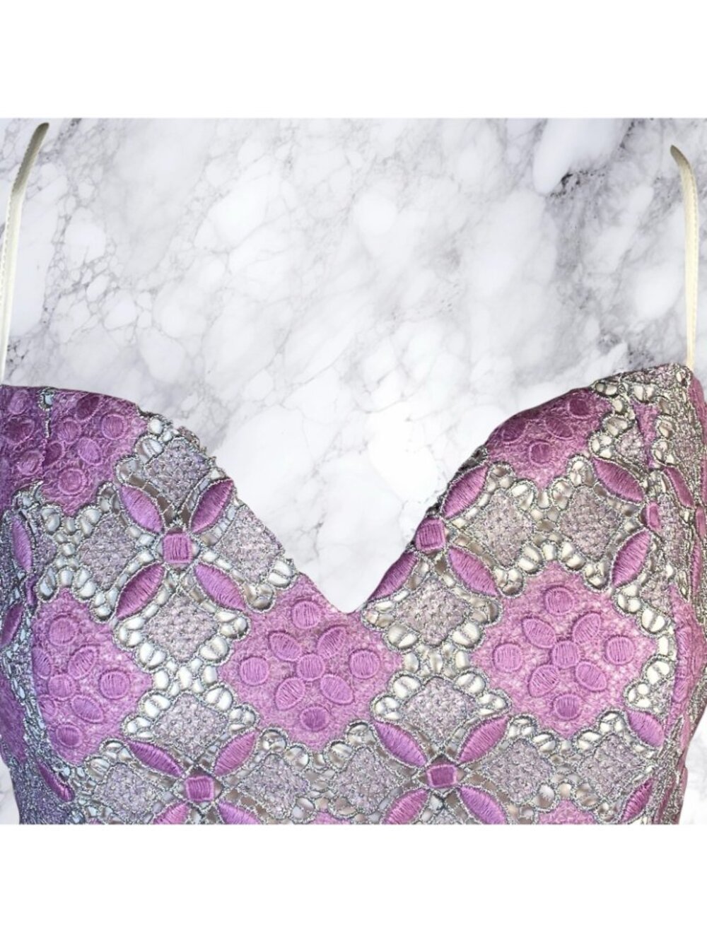 MAJORELLE Oracle Gown in Purple & Silver - Picture 6 of 11
